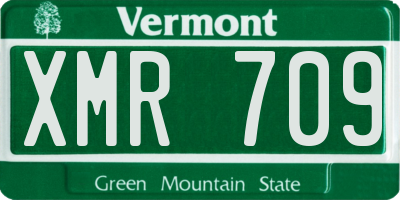 VT license plate XMR709
