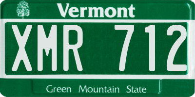 VT license plate XMR712