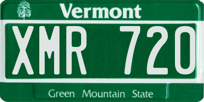 VT license plate XMR720