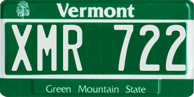 VT license plate XMR722