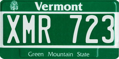 VT license plate XMR723
