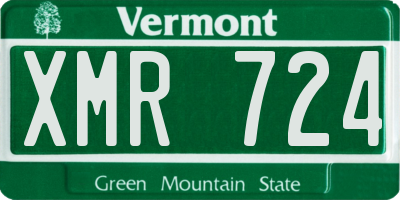 VT license plate XMR724