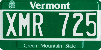 VT license plate XMR725
