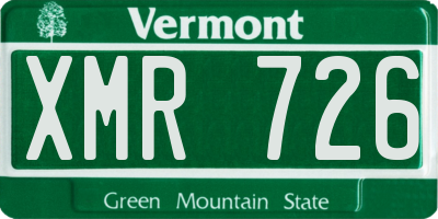 VT license plate XMR726