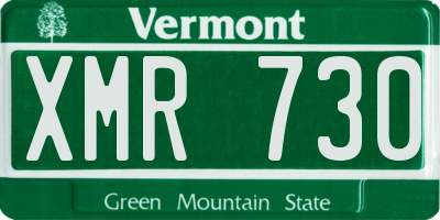 VT license plate XMR730