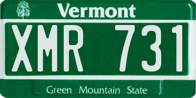VT license plate XMR731