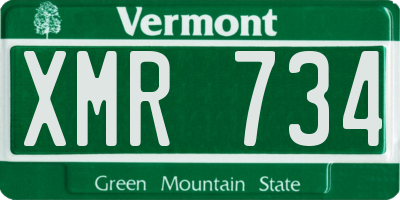 VT license plate XMR734