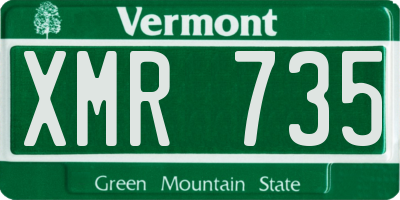 VT license plate XMR735