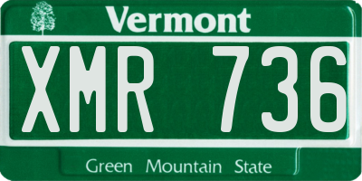 VT license plate XMR736