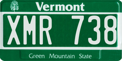 VT license plate XMR738
