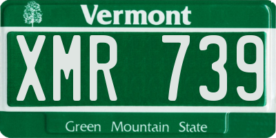 VT license plate XMR739