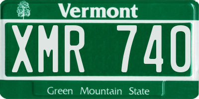 VT license plate XMR740