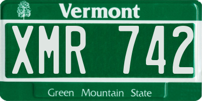 VT license plate XMR742