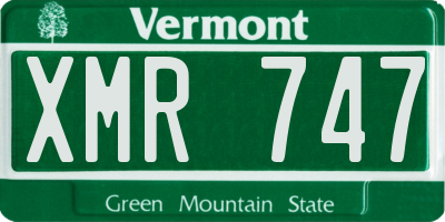 VT license plate XMR747