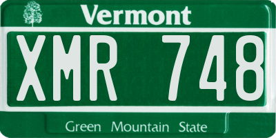 VT license plate XMR748
