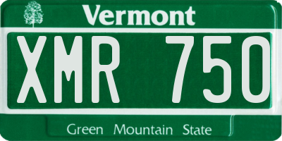 VT license plate XMR750