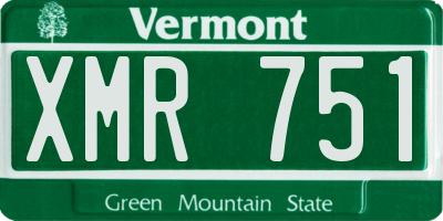 VT license plate XMR751