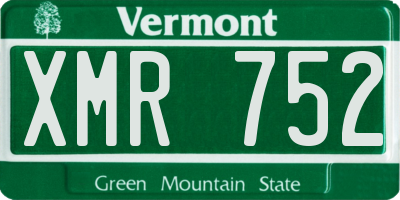 VT license plate XMR752