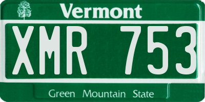 VT license plate XMR753