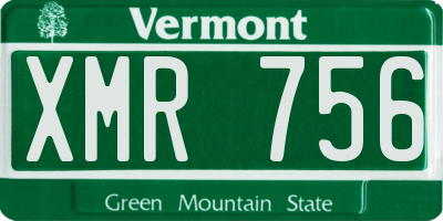 VT license plate XMR756