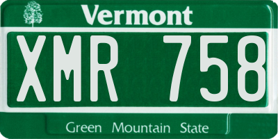 VT license plate XMR758