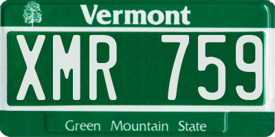 VT license plate XMR759