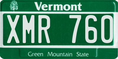 VT license plate XMR760