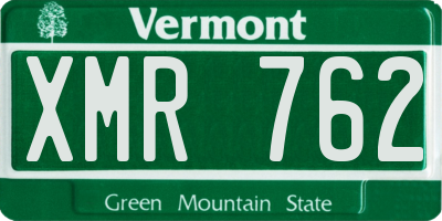 VT license plate XMR762
