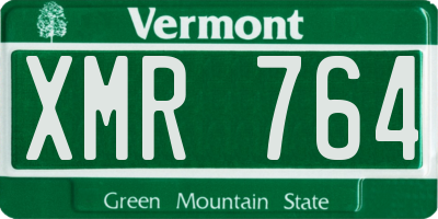 VT license plate XMR764