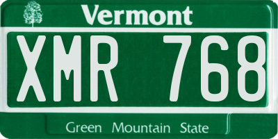 VT license plate XMR768