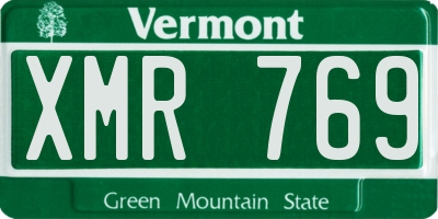 VT license plate XMR769