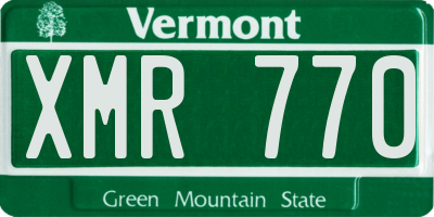 VT license plate XMR770