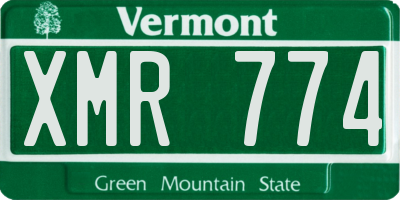 VT license plate XMR774