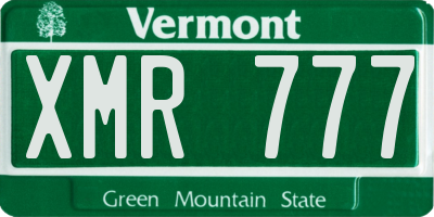 VT license plate XMR777