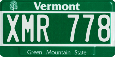 VT license plate XMR778