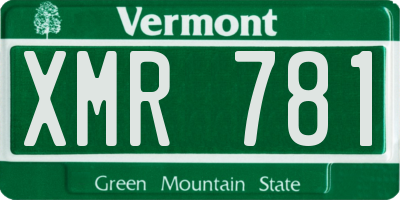 VT license plate XMR781