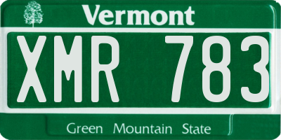 VT license plate XMR783