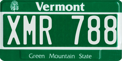 VT license plate XMR788