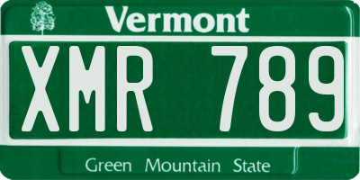 VT license plate XMR789