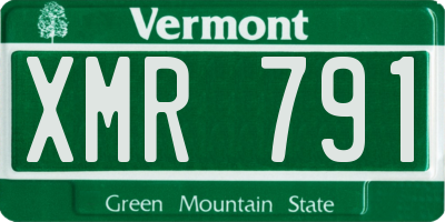 VT license plate XMR791