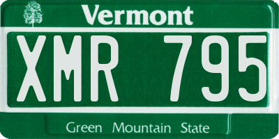 VT license plate XMR795