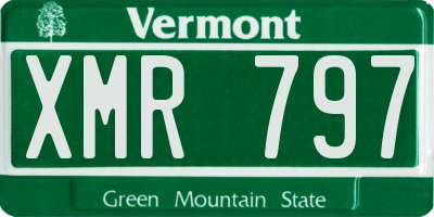 VT license plate XMR797