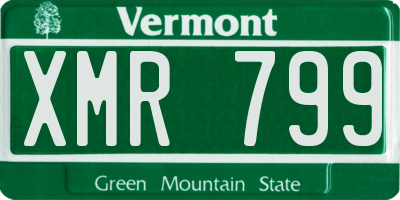 VT license plate XMR799