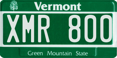 VT license plate XMR800