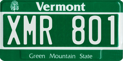 VT license plate XMR801