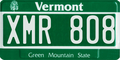 VT license plate XMR808
