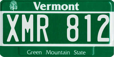 VT license plate XMR812