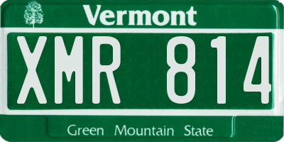 VT license plate XMR814