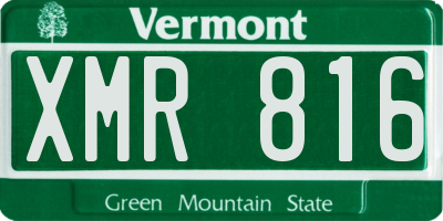 VT license plate XMR816