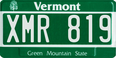 VT license plate XMR819